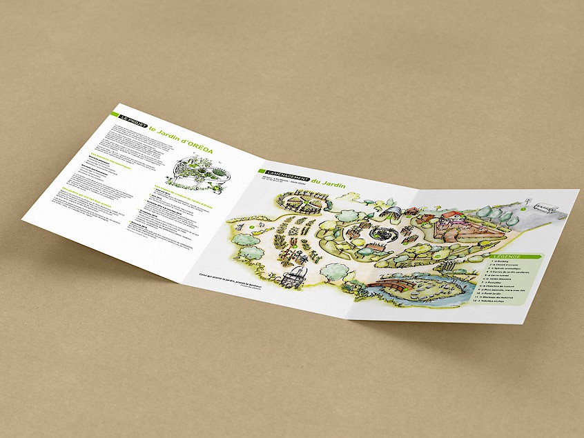 Présentation du projet thérapeutique «Le Jardin D’Oréda» - 2015 - Dépliant 3 volets Conception, création, rédaction, fabrication