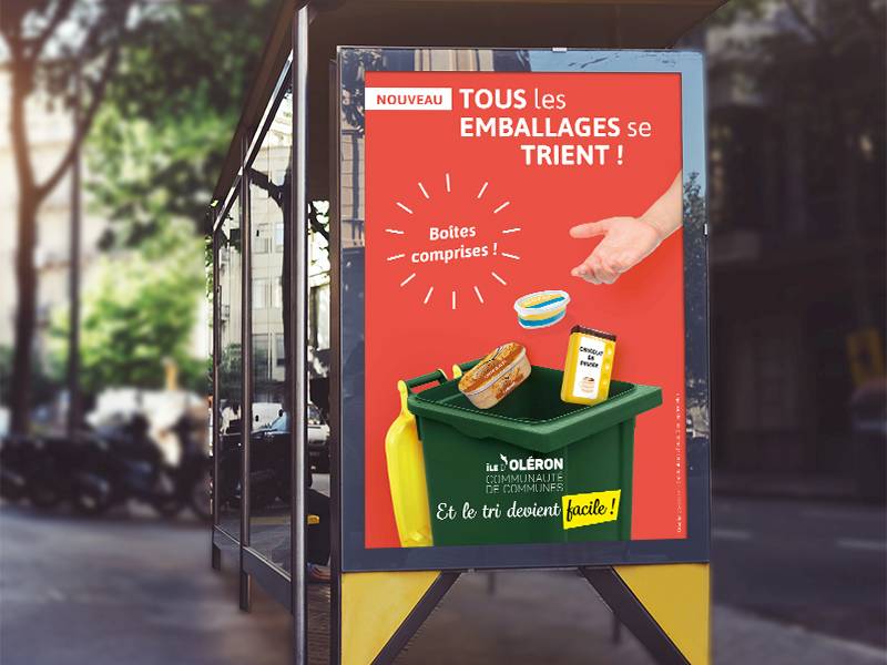 Campagne "Tous les emballages se trient" - 7 affiches arrêt de bus